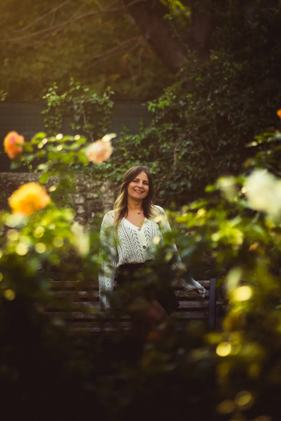 Portrait femme coucher de soleil